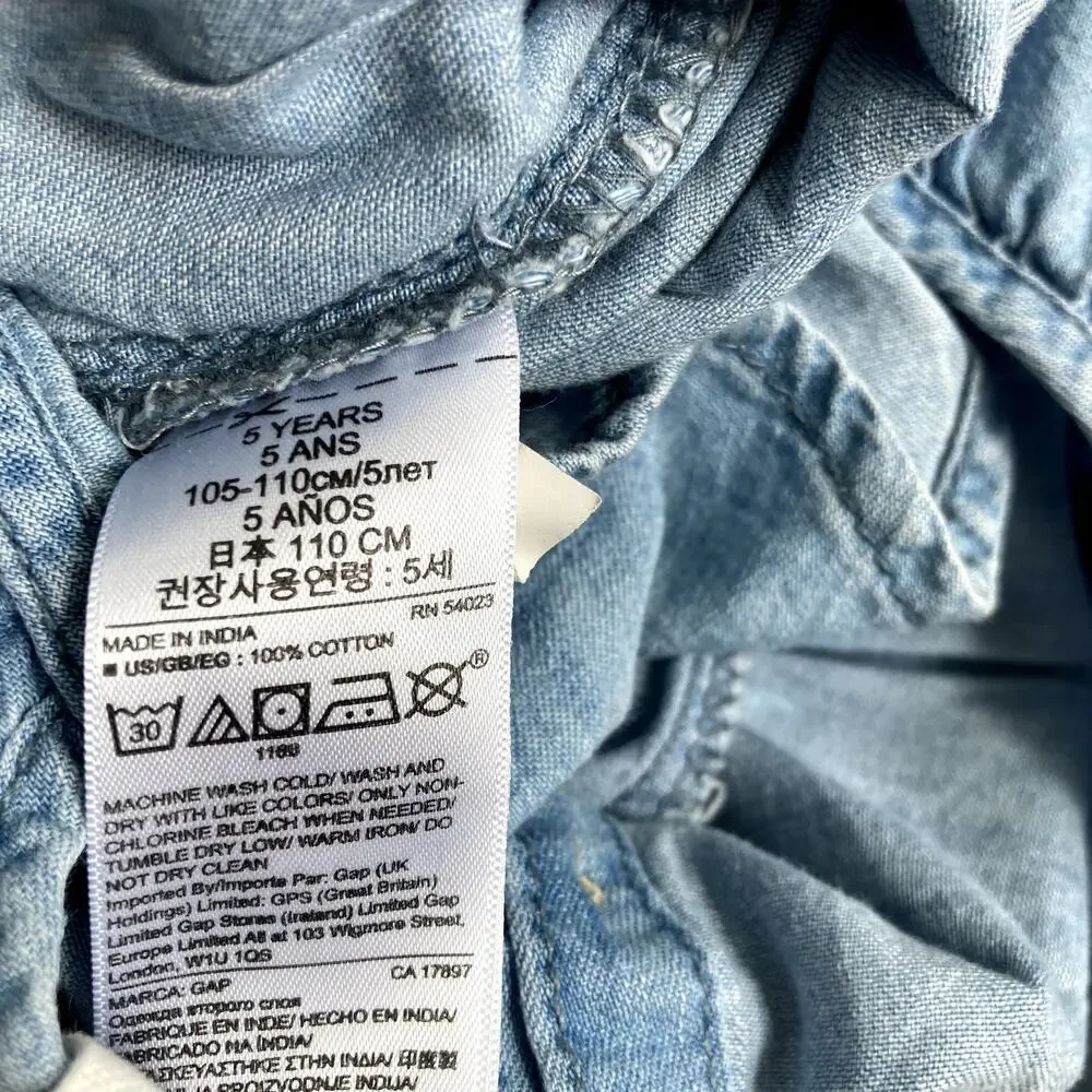 Baby Gap Chambray Flutter Sleeve Easy Romper - 5